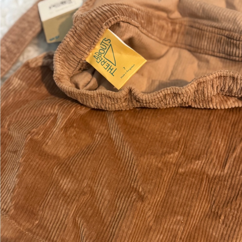 Kids Casual Corduroy Dress - Brown